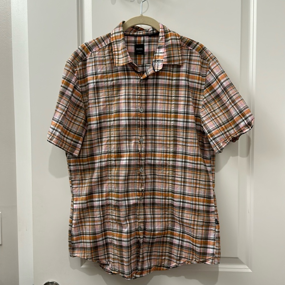 Hugo Boss Slim Fit Short Sleeve Button Down Shirt
